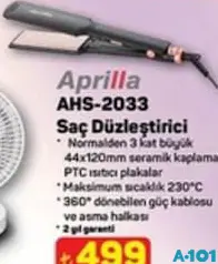 APRİLLA AHS-2033 SAÇ DÜZLEŞTİRİCİ indirimli fiyat APRİLLA AHS-2033 SAÇ DÜZLEŞTİRİCİ fiyat ve kampanya bilgisi
